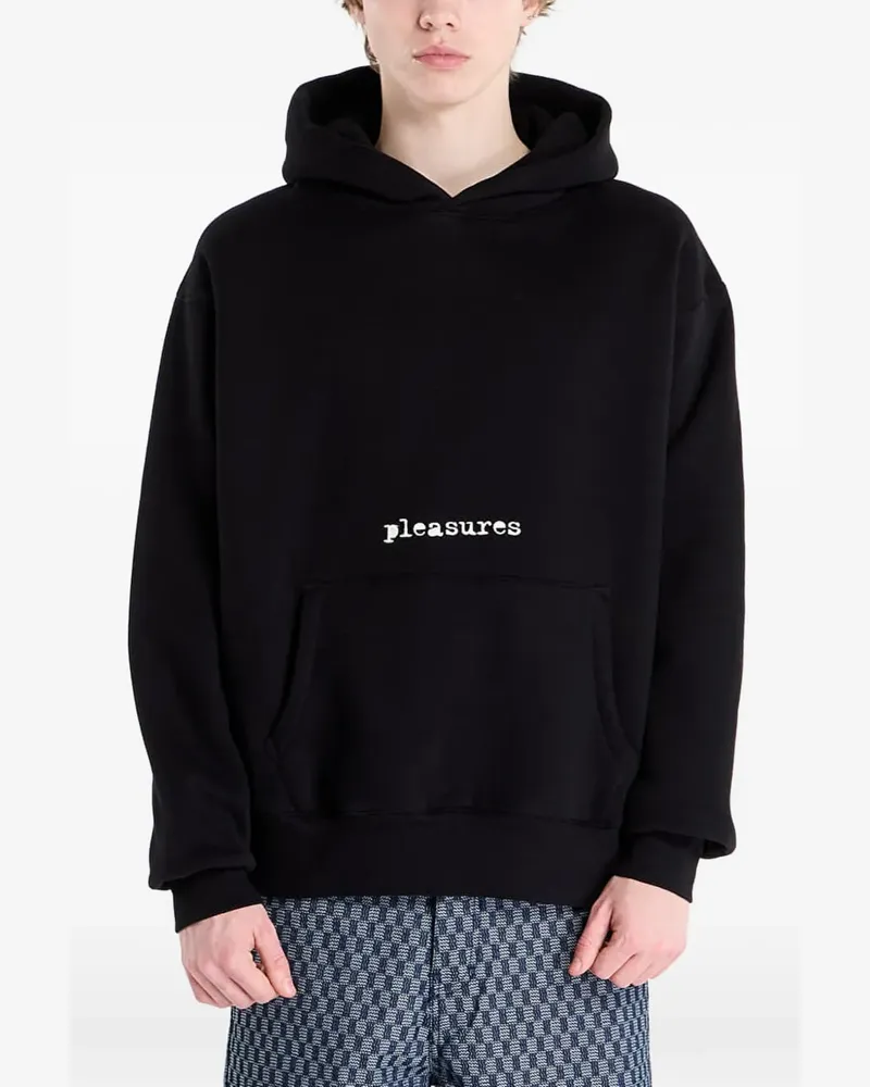 PLEASURES logo-print hoodie - Schwarz Schwarz