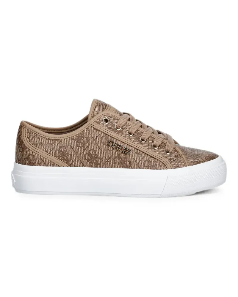 Guess Jelexa monogram-print lace-up sneakers - Nude Nude