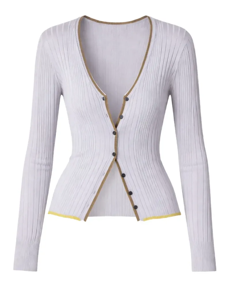 Roberto Collina contrast-stitch ribbed cardigan - Violett Violett