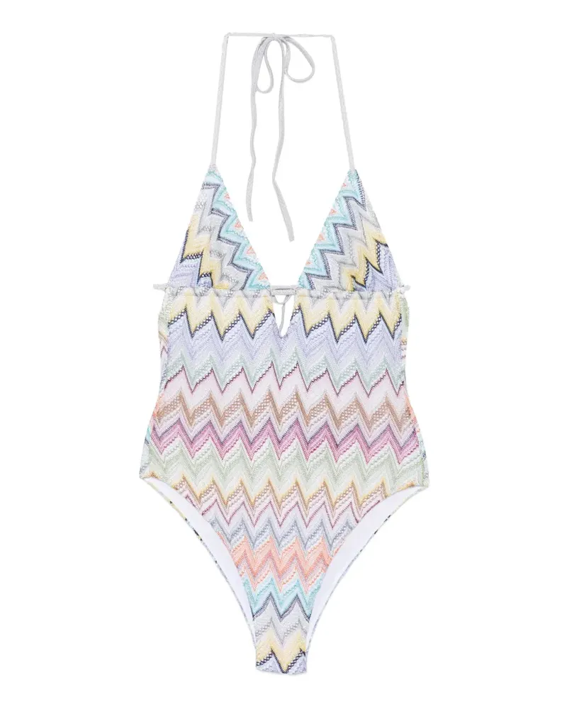 Missoni Neckholder-Badeanzug mit Zickzackmuster - Weiß Weiß