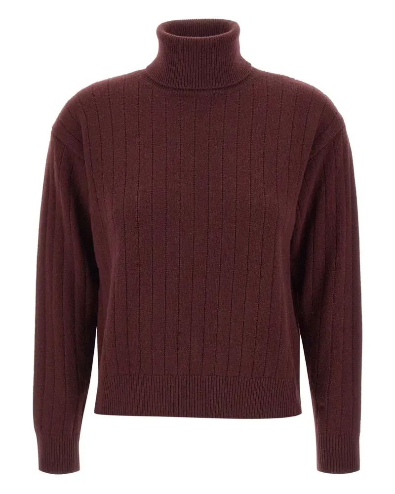 Eleventy Gerippter Rollkragenpullover - Rot Rot
