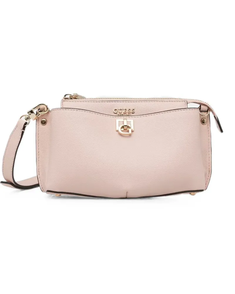 Guess Schultertasche mit Logo-Schild - Rosa Rosa