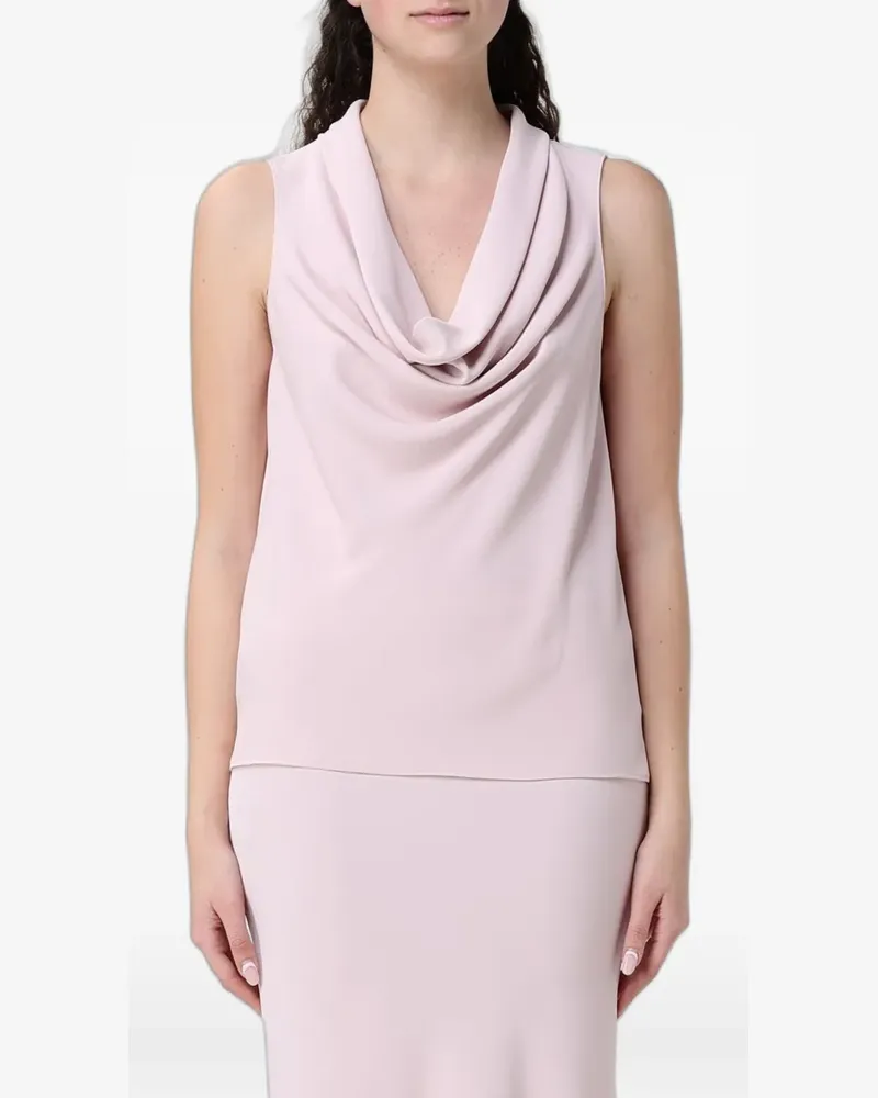 Hanita cowl-neck sleeveless top - Rosa Rosa