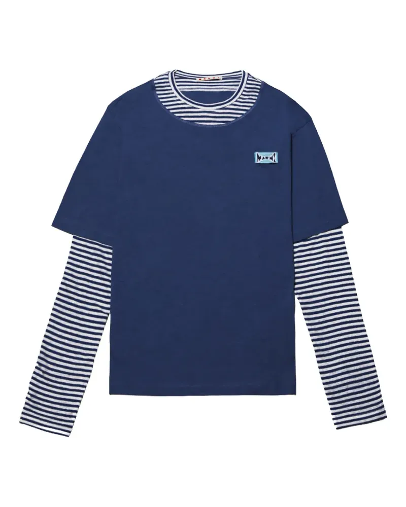 Marni Gestreiftes T-Shirt im Layering-Look - Blau Blau