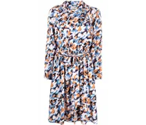 Midikleid mit abstraktem Print - Blau