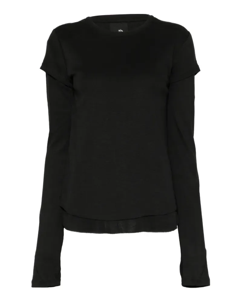 THOM KROM Hemd im Layering-Look - Schwarz Schwarz
