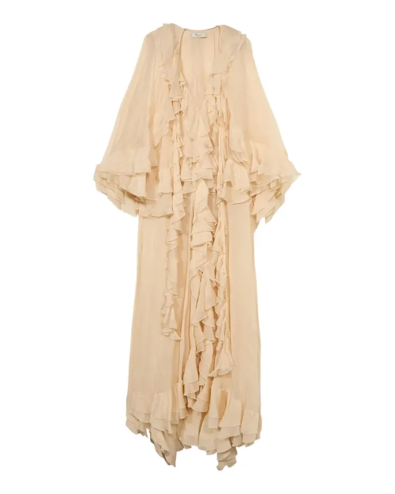 Blumarine Maxikleid mit Rüschen - Nude Nude