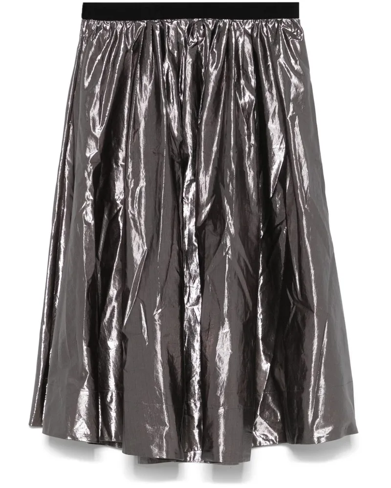 forte_forte Midirock mit Metallic-Effekt - Grau Grau