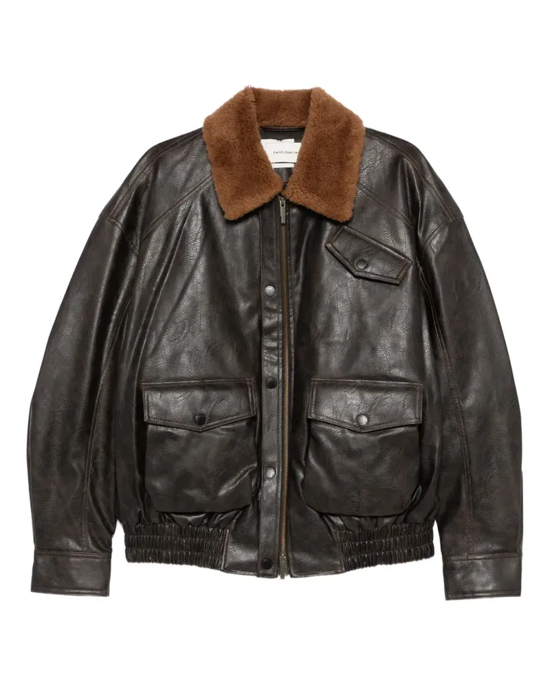 Feng Chen Wang Jacke mit Pelzkragen - Braun Braun