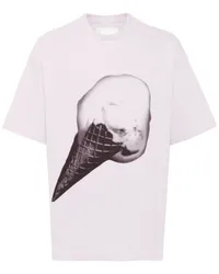 Jil Sander T-Shirt mit grafischem Print Violett