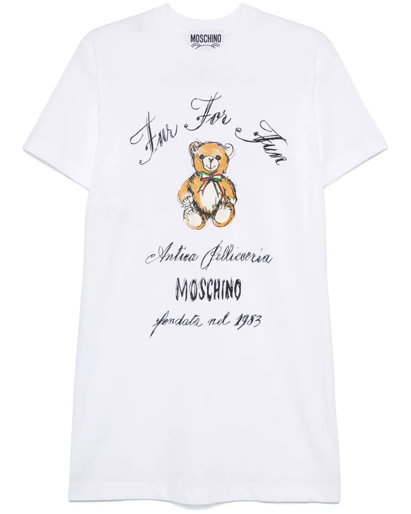 Moschino Minikleid mit Teddy-Print - Weiß Weiß