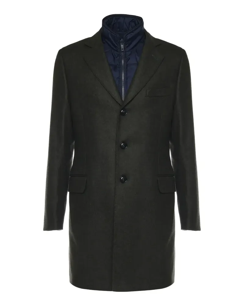 Fay pocketsquare slit gilet and coat (set of two) - Grün Grün