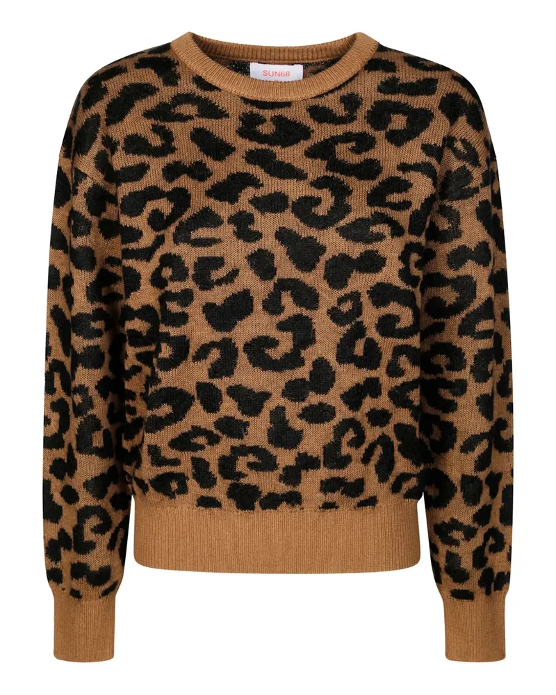 Sun68 animal-print crew-neck sweater - Braun Braun