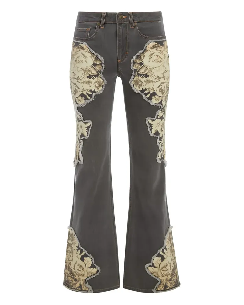 Guess Ausgestellte Jeans mit Print - Grau Grau
