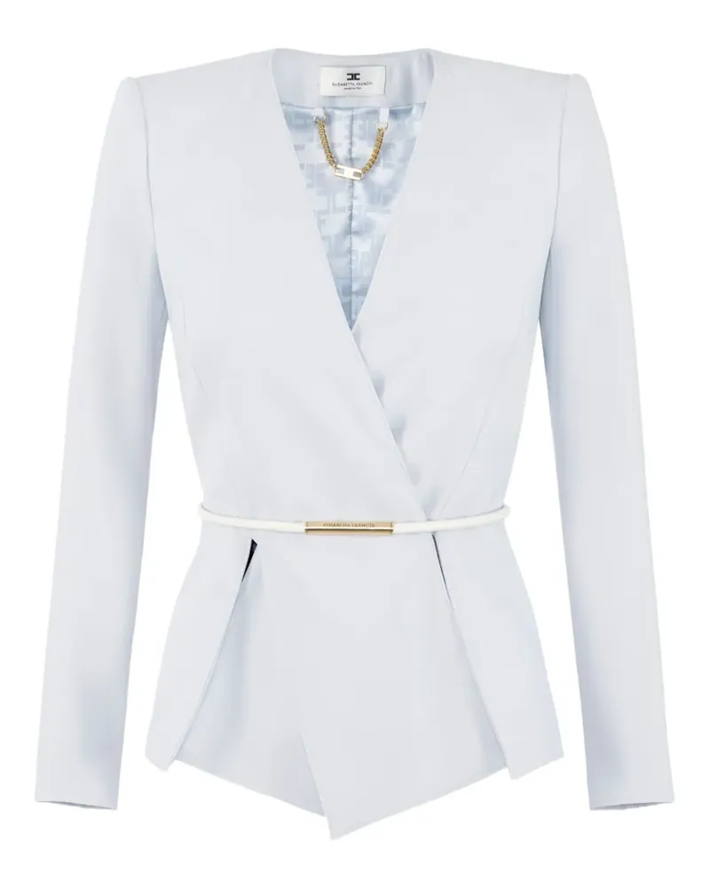 Elisabetta Franchi Gewickelter Blazer mit Gürtel - Weiß Weiß