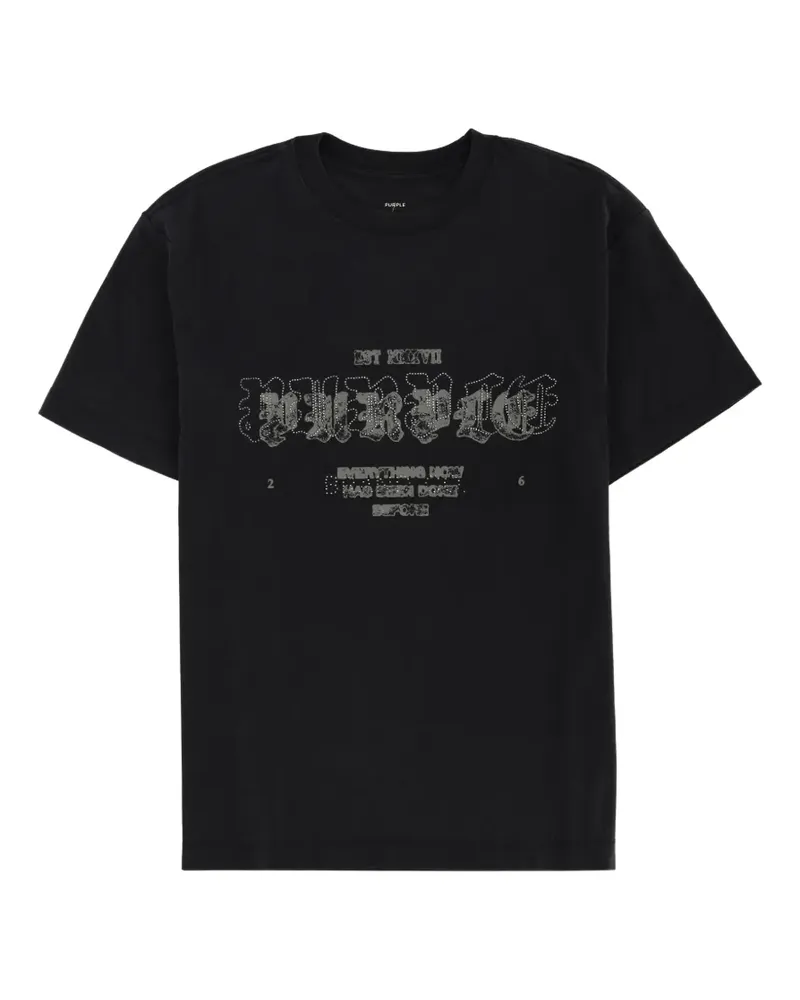 PURPLE BRAND T-Shirt mit grafischem Print - Schwarz Schwarz