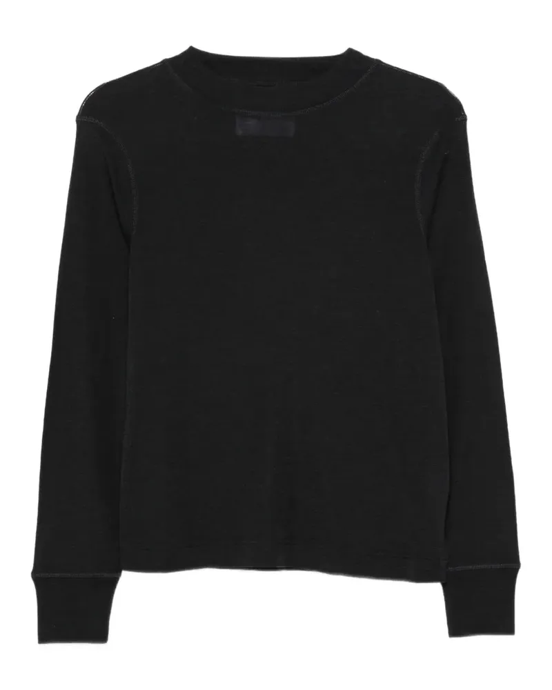Margaret Howell Langarmshirt mit Rundhalsausschnitt - Schwarz Schwarz