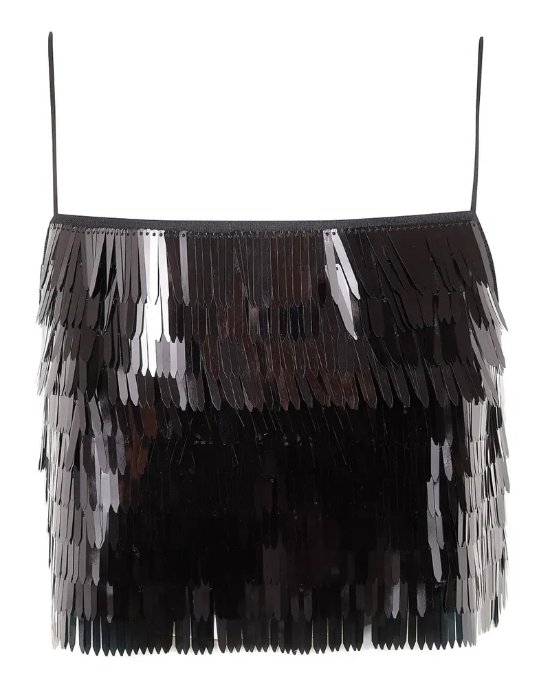 Self-Portrait Top mit Pailletten - Schwarz Schwarz