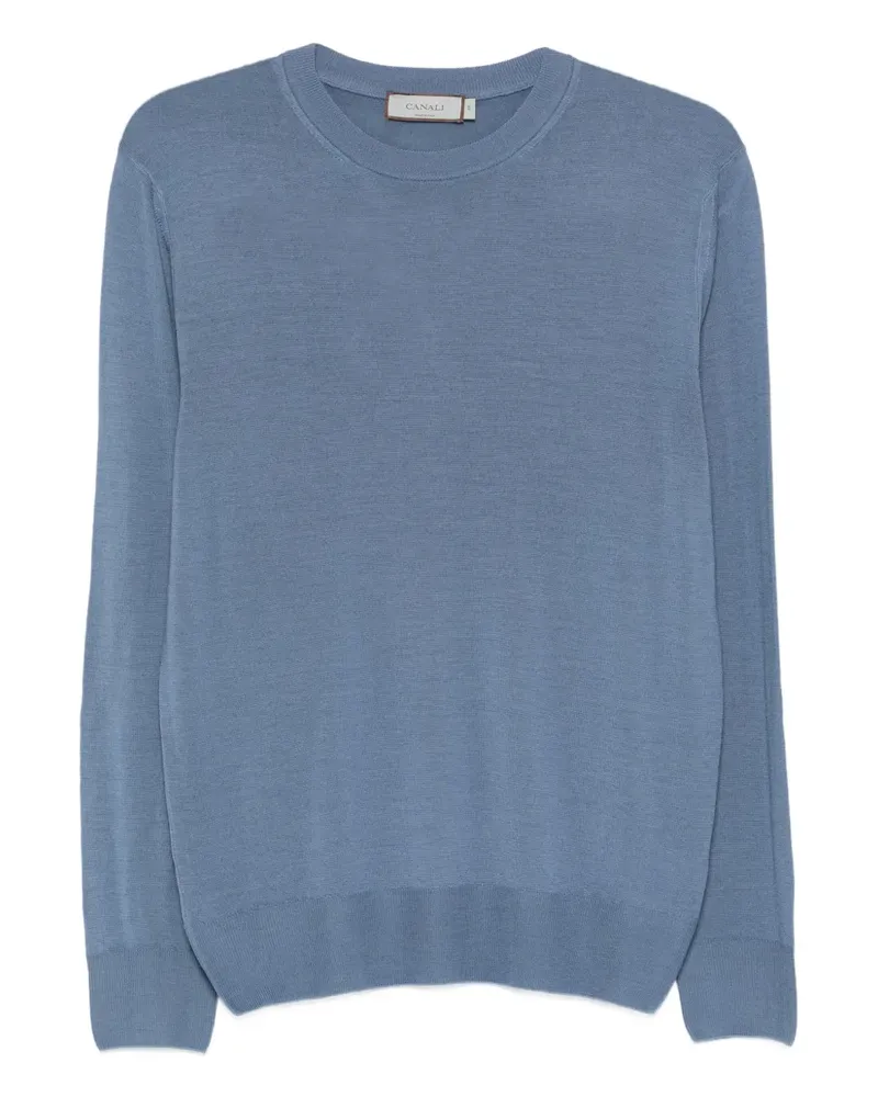 Canali T-Shirt mit rundem Ausschnitt - Blau Blau