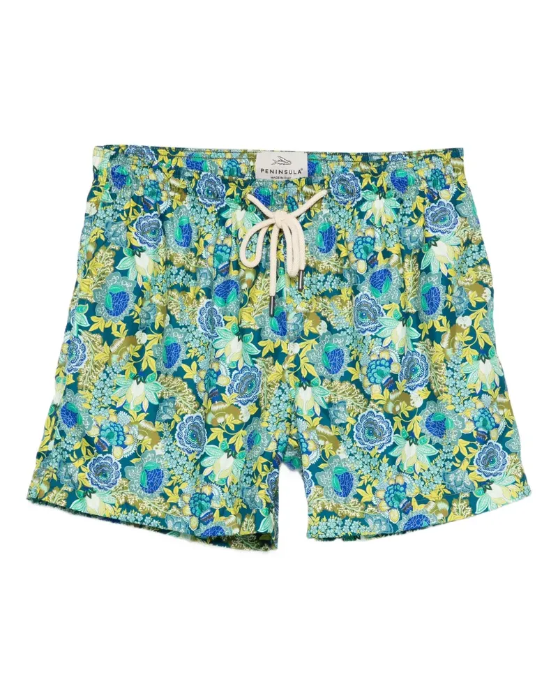 PENINSULA Badeshorts mit Blumen-Print - Grün Grün