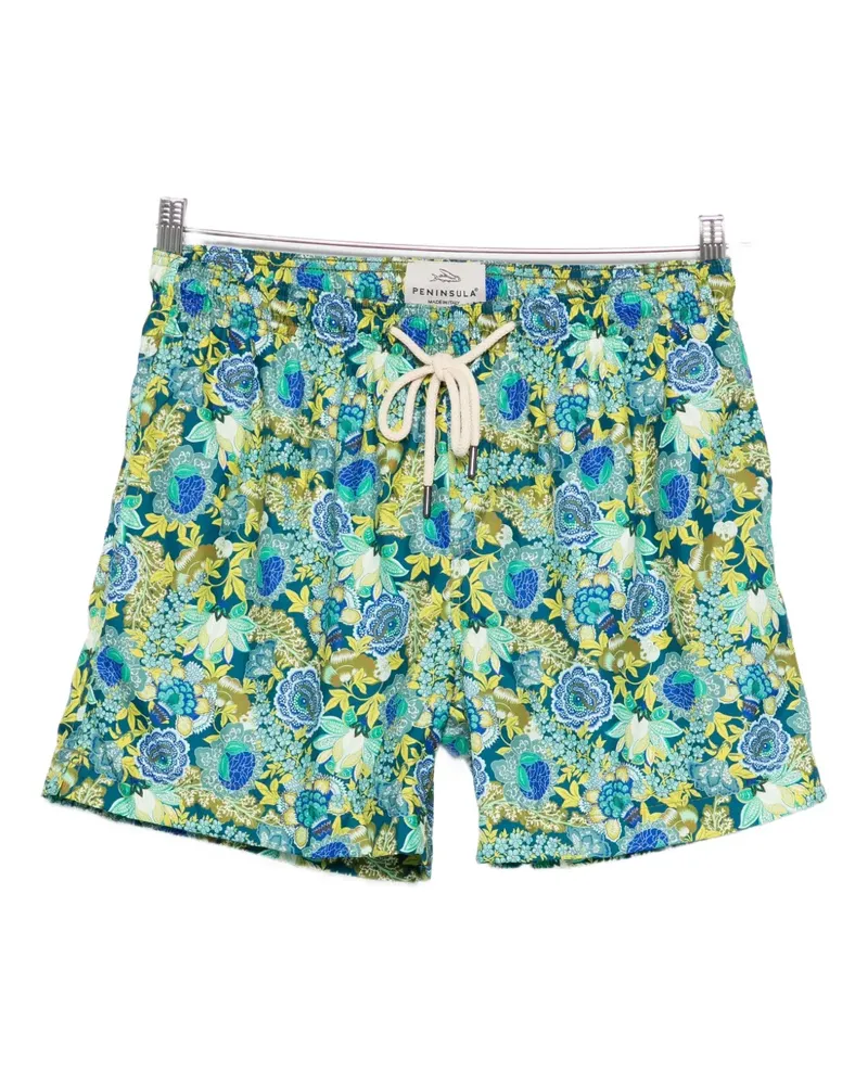 PENINSULA Badeshorts mit Blumen-Print - Grün Grün