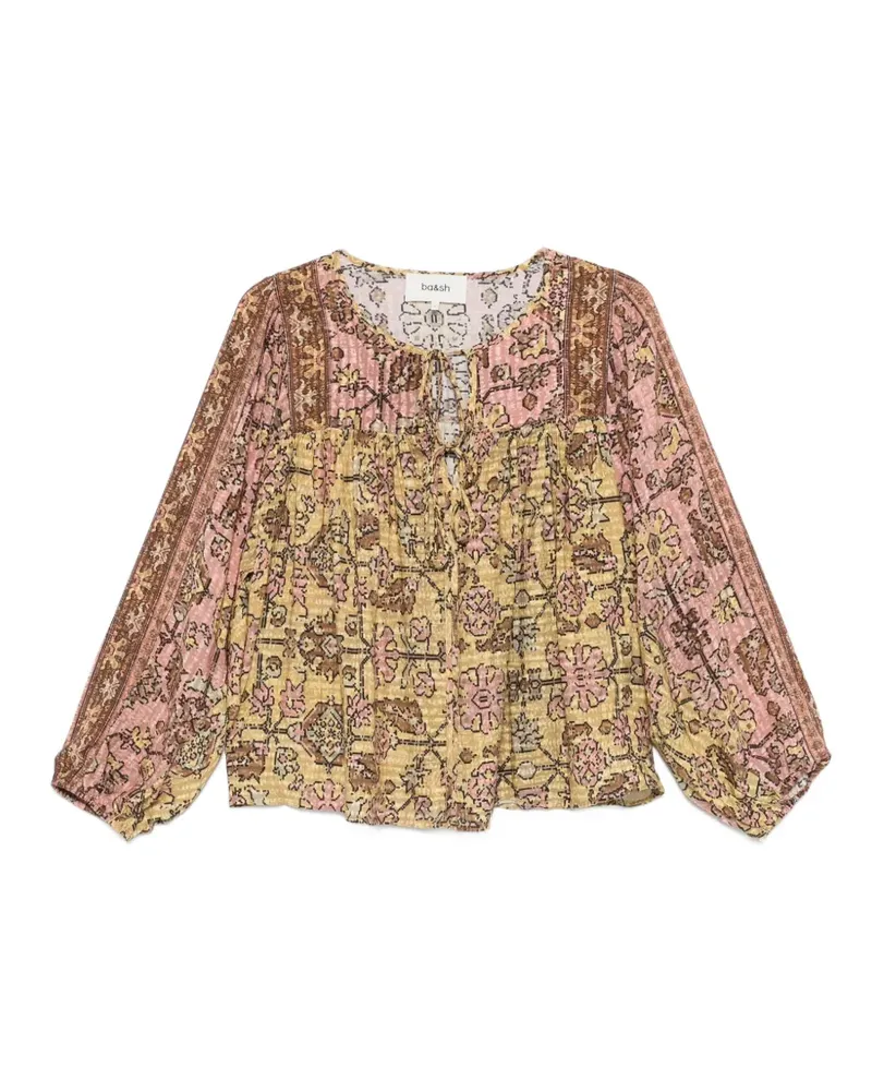 ba&sh Jaune Bluse mit Print - Gelb Gelb