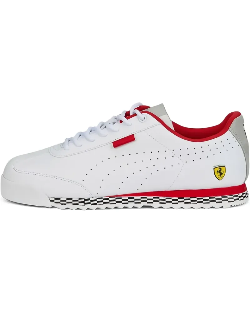 Puma x Ferrari Roma perforierte "White/Red" Sneakers - Weiß Weiß