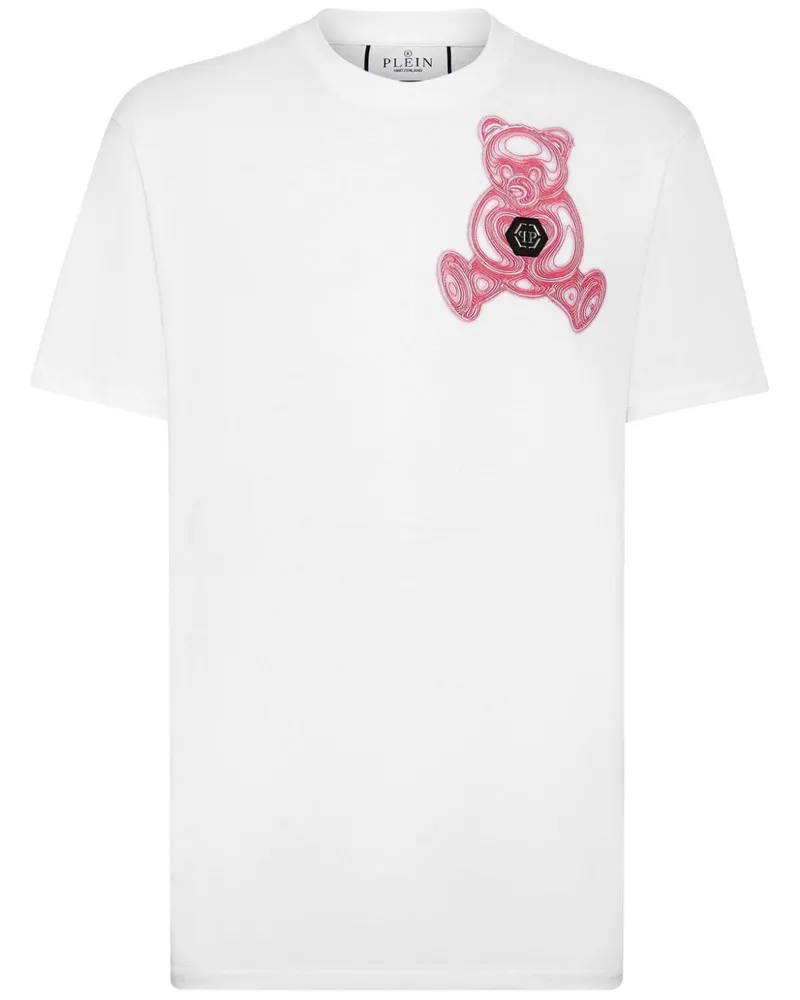 Philipp Plein T-Shirt mit Teddy-Print - Weiß Weiß