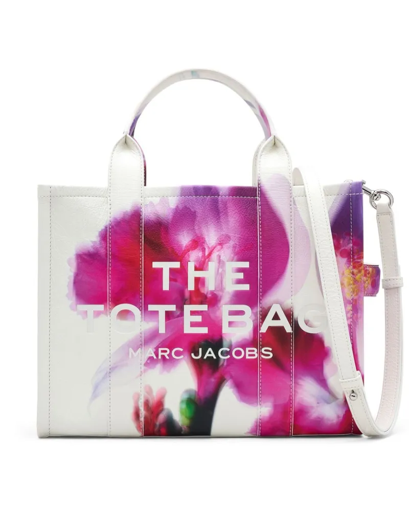 Marc Jacobs The Future Floral Leather Medium Tote Tasche Weiß