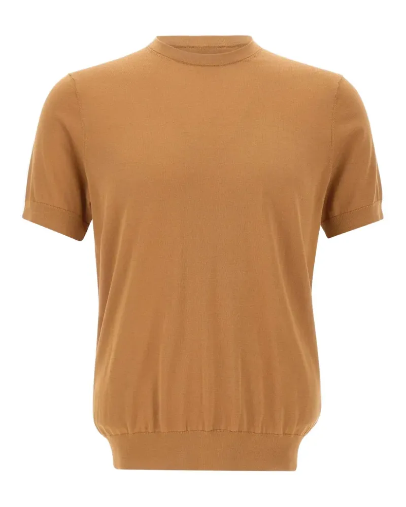 Diktat short-sleeve crew-neck sweater - Nude Nude