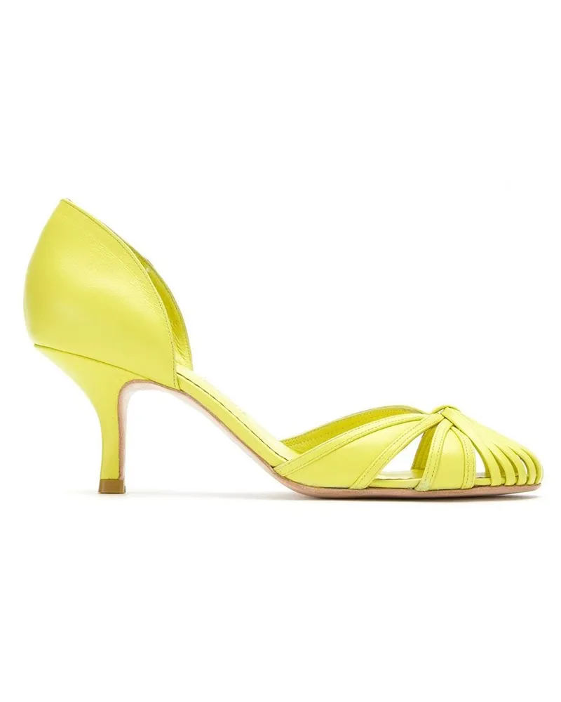 Sarah Chofakian Pumps aus Leder - Gelb Gelb