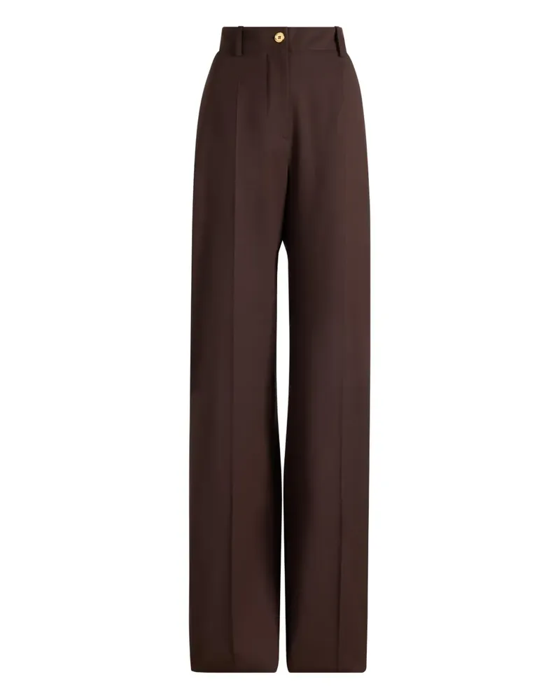 Patou Hose mit hohem Bund - Braun Braun