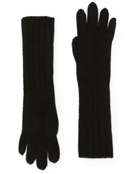 Dolce & Gabbana Handschuhe aus geripptem Strick Schwarz