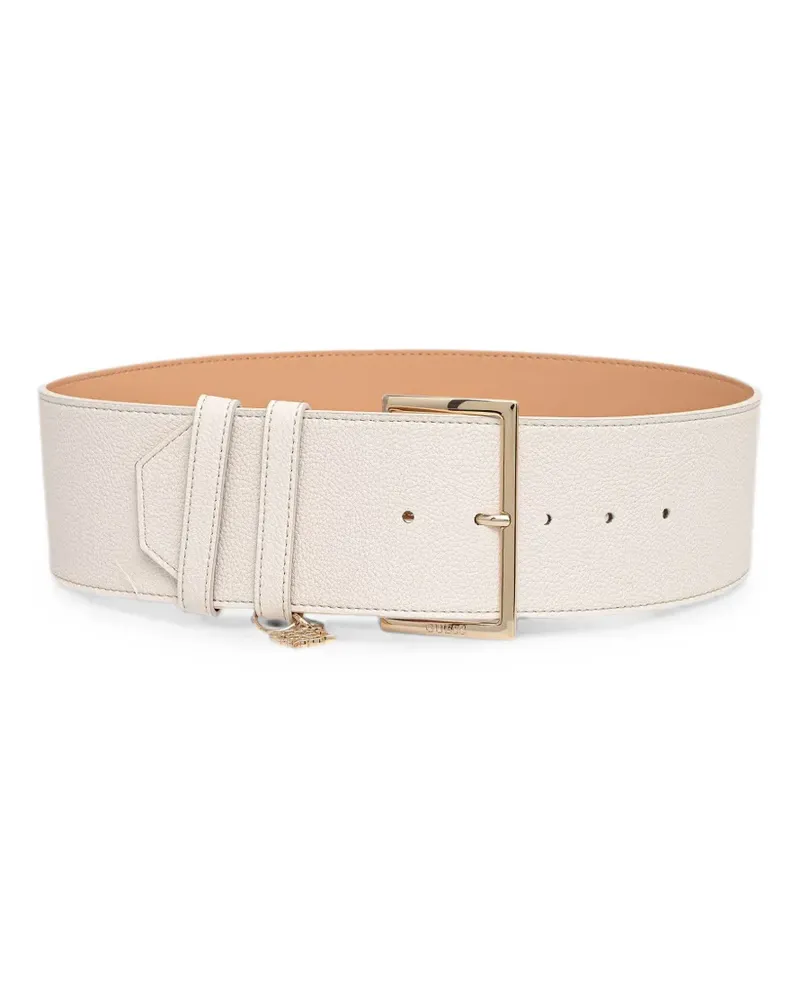 Guess Danya logo-charm wide belt - Weiß Weiß