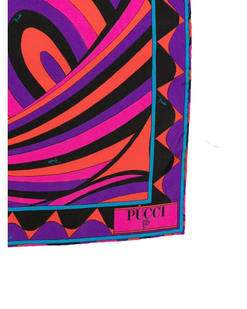 Emilio Pucci Marmo-print silk scarf - Rosa Rosa