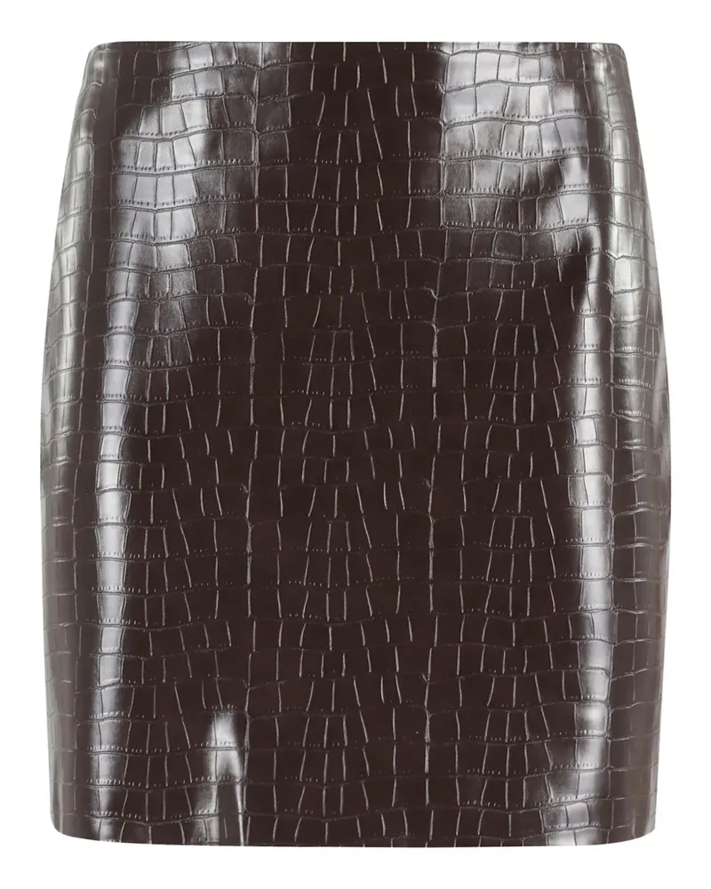 Isabelle Blanche embossed straight skirt - Braun Braun