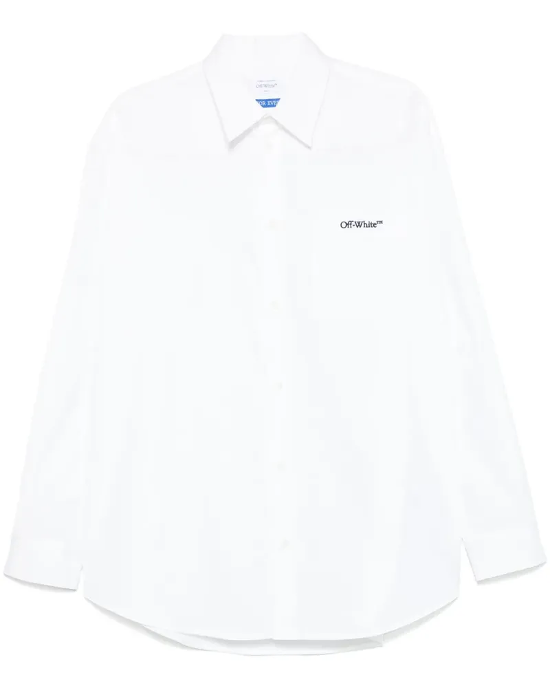 OFF-WHITE Hemd mit Logo-Stickerei Weiß
