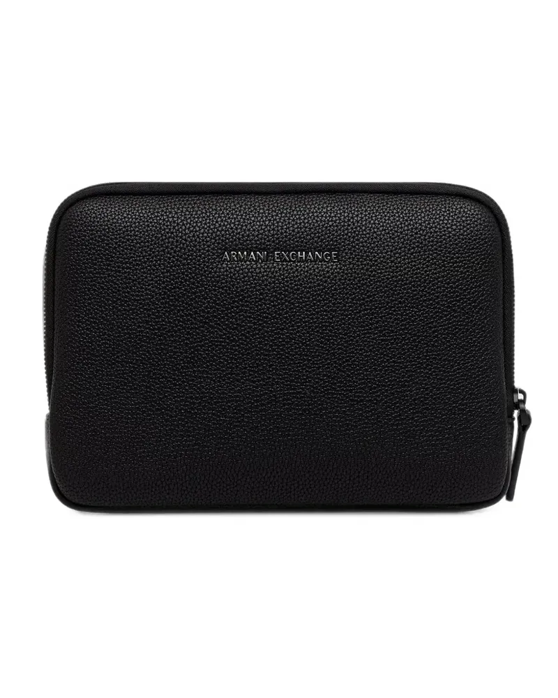 Armani Exchange pebbled clutch bag - Schwarz Schwarz