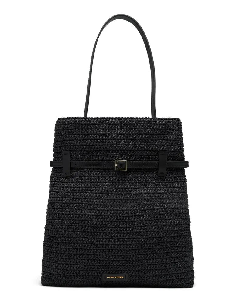 Manu Atelier Gehäkelter Tote du Jour Tote Bag - Schwarz Schwarz