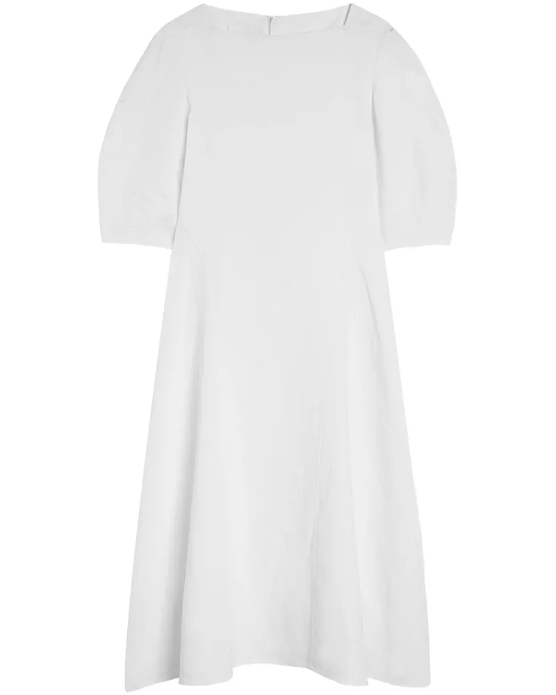 Jil Sander Kleid mit Puffärmeln - Weiß Weiß