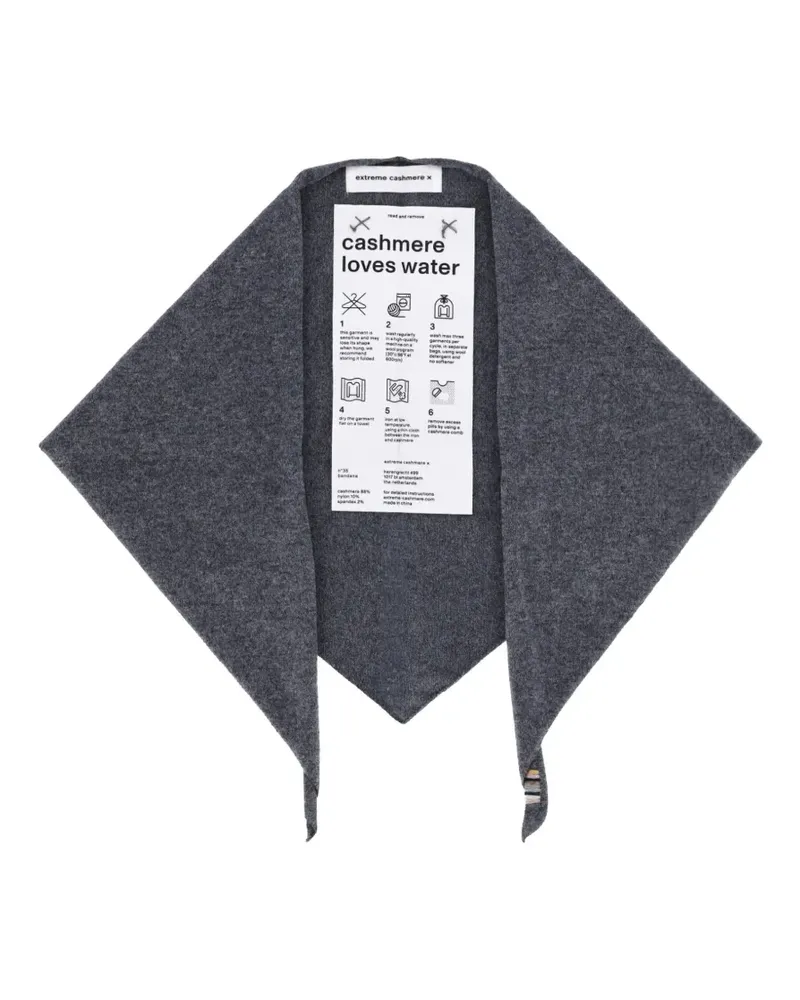 extreme cashmere triangular knit scarf - Grau Grau
