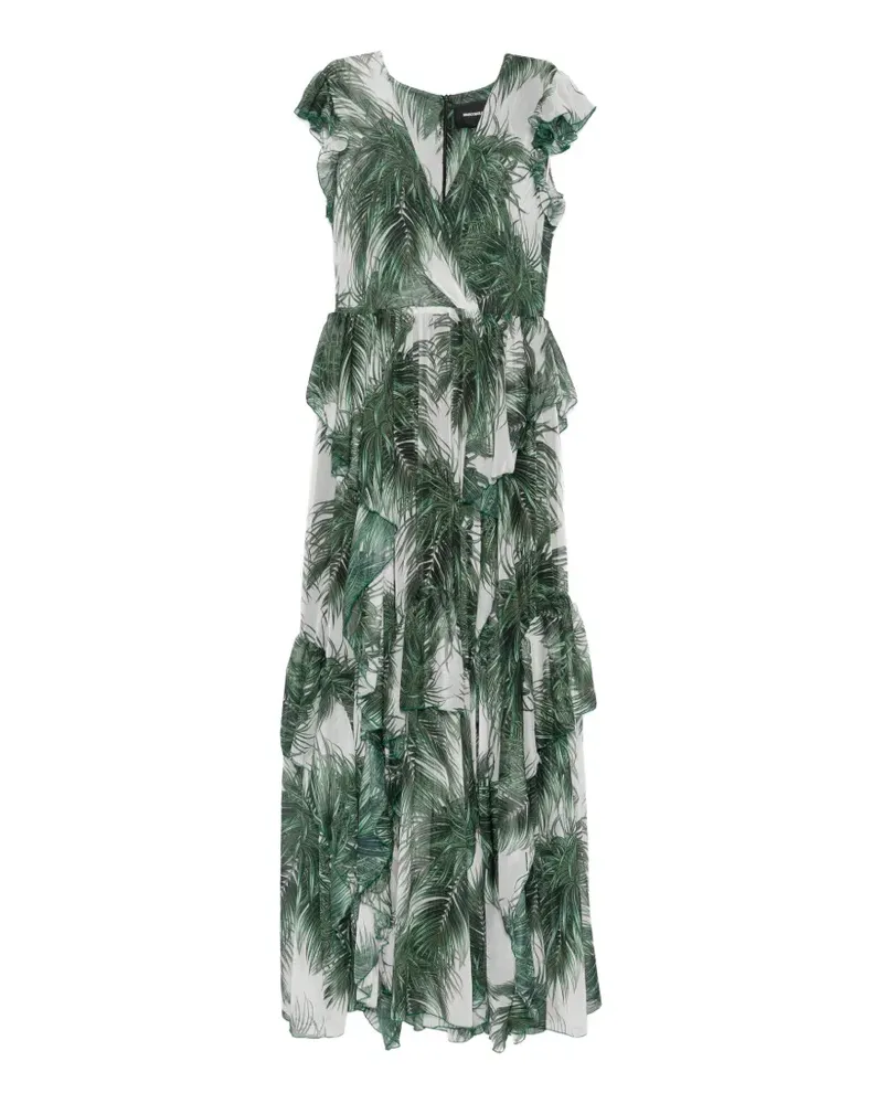 Marco Bologna palm-print ruffled maxi dress - Weiß Weiß