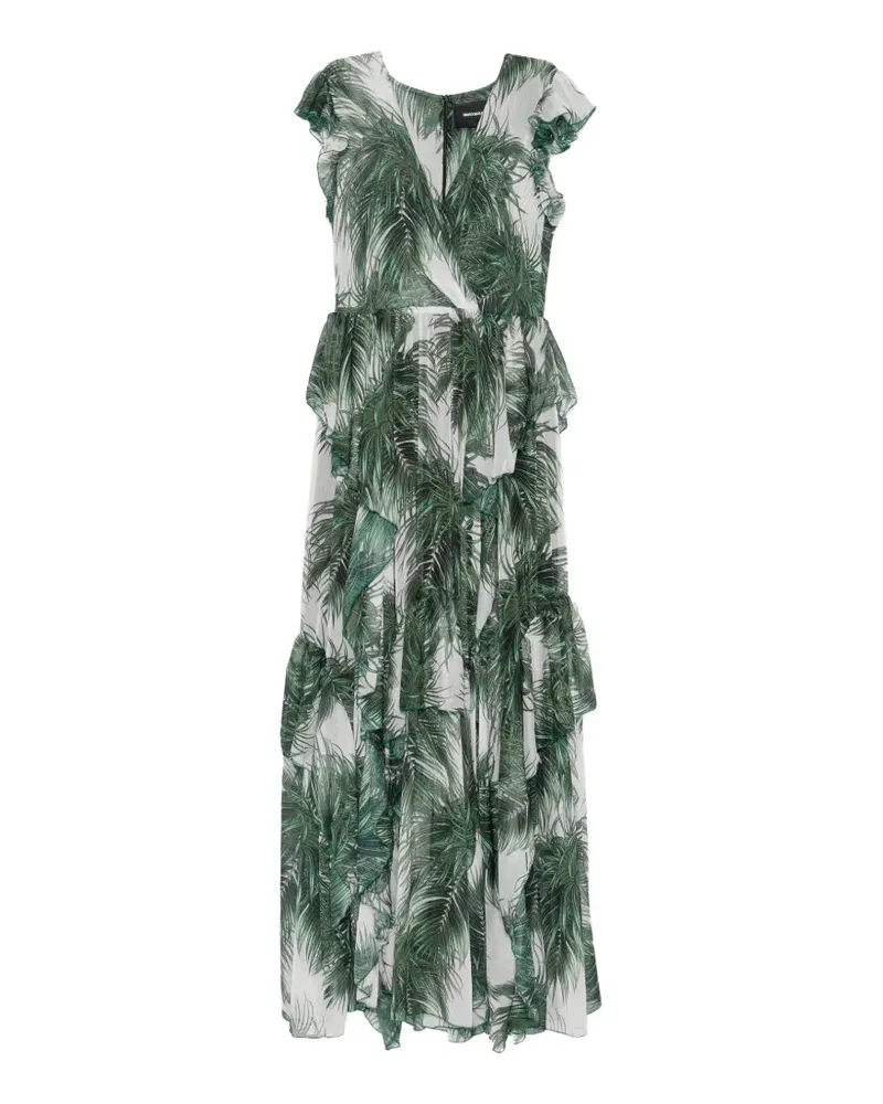 Marco Bologna Maxikleid mit Palmen-Print - Weiß Weiß