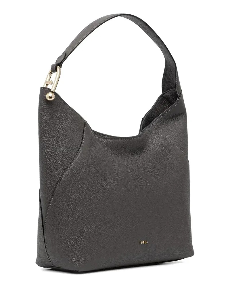 Furla Lara gold tone topstitch tote bag - Grau Grau