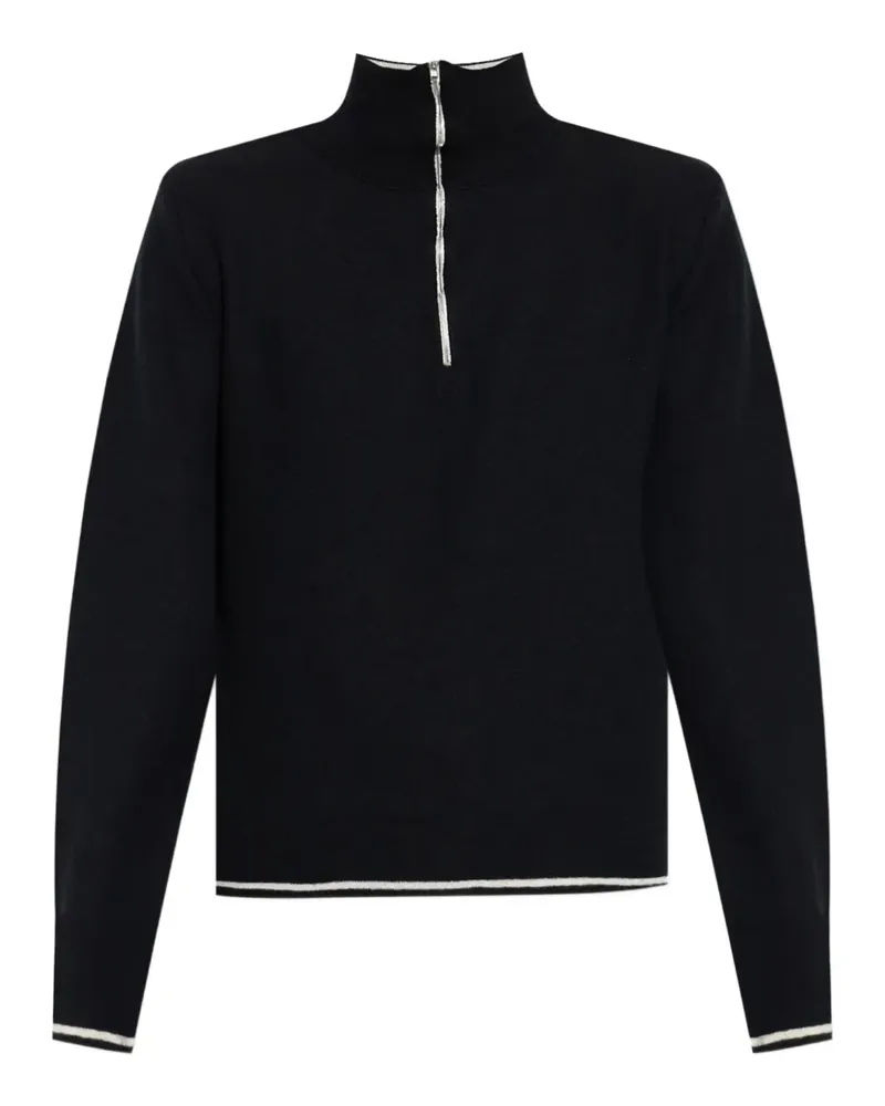 Maison Margiela Stehkragen-Pullover mit Reißverschluss - Schwarz Schwarz