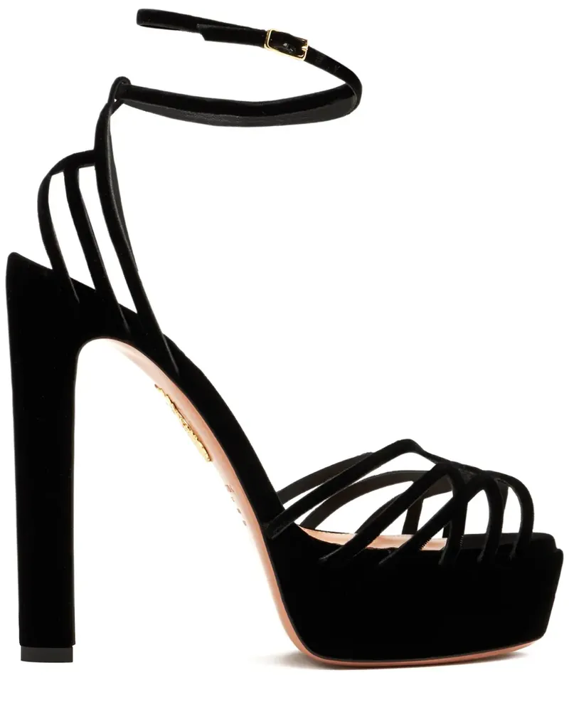 Aquazzura 130mm strap-detail sandals - Schwarz Schwarz