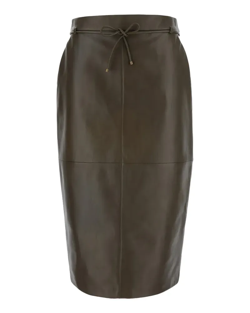 Max Mara belted leather skirt - Grün Grün
