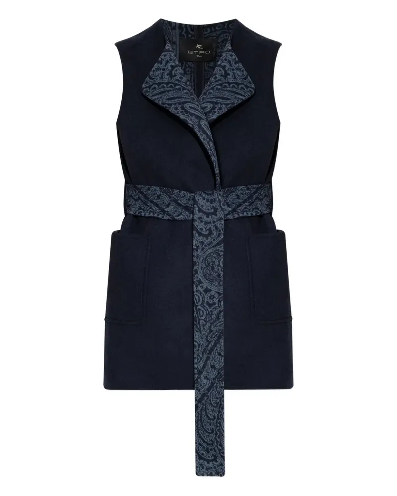 Etro Gürtel-Weste mit Paisleymuster - Blau Blau