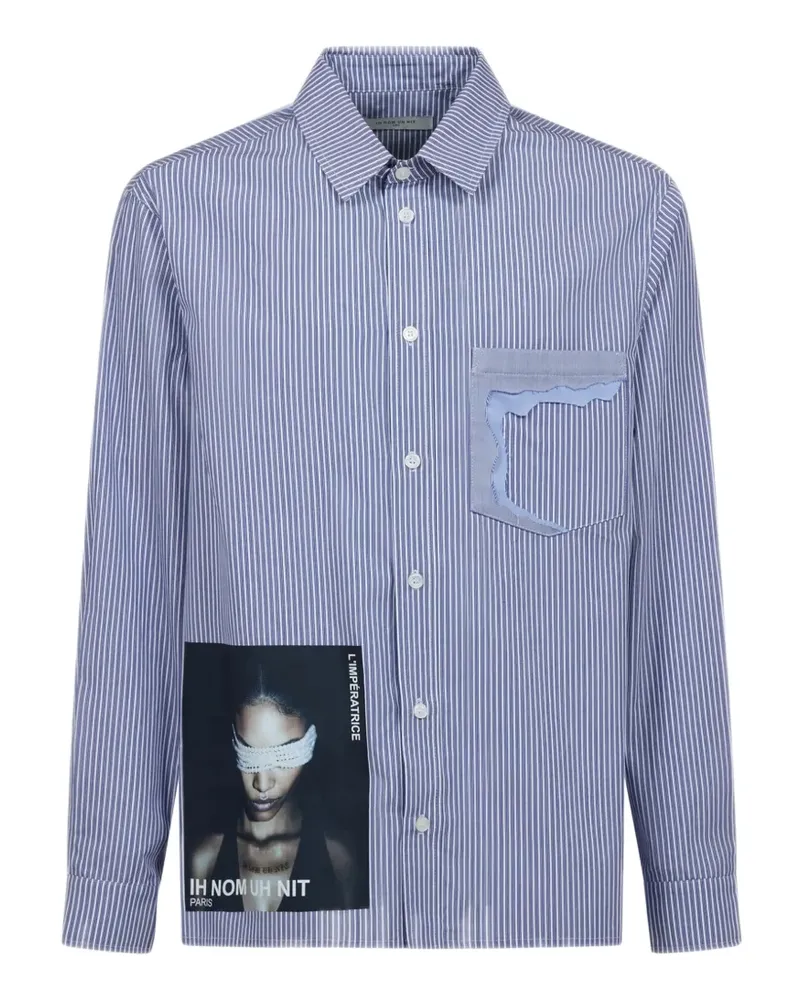 IH NOM UH NIT Gestreiftes Hemd mit Impératrice-Print - Blau Blau