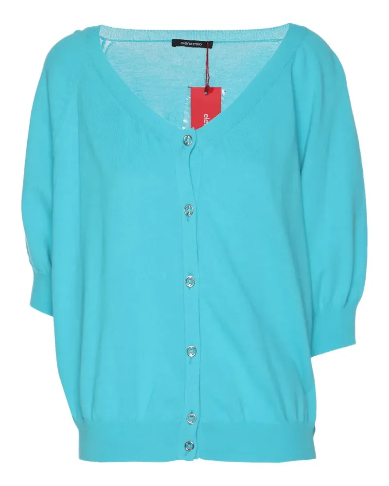 Elena Mirò Kurzärmeliger Cardigan - Blau Blau